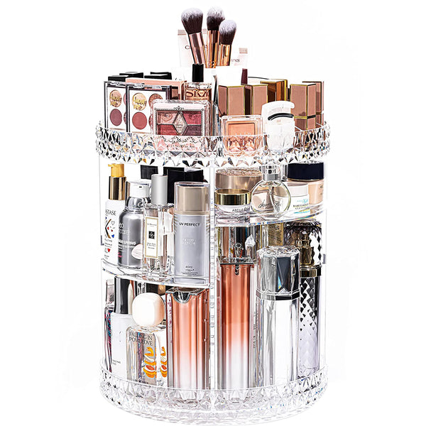 Vebreda Makeup Organizer, 360 Degree Rotating Cosmetic Storage Organizer