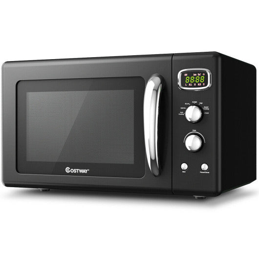 Vebreda 0.9 Cu.ft Retro Countertop Compact Microwave Oven black