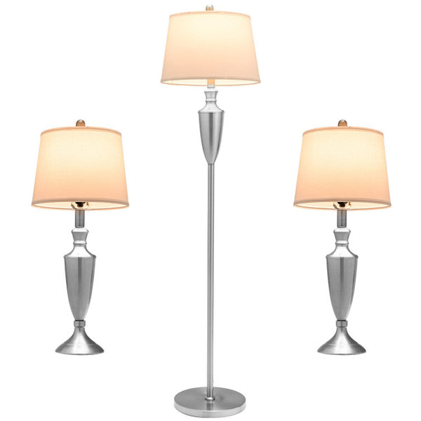 Vebreda 3 Piece Lamp with Set Modern Floor Lamp and 2 Table Lamps