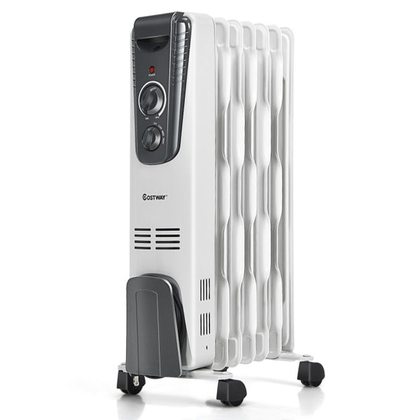 Vebreda 1500 W Electric Portable Oil Filled Space Heater with Adjustable Thermostat , White