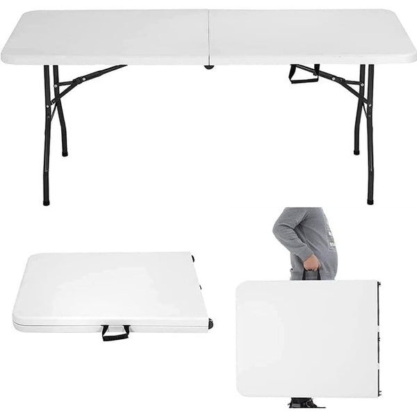 Vebreda Folding Table 6 Ft Heavy Duty Fold Up Table Camping