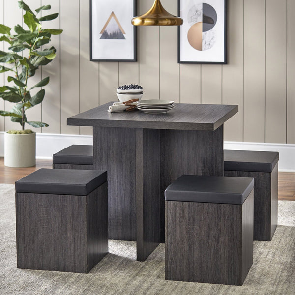 Vebreda 5 Piece Dining Set with Storage Ottoman