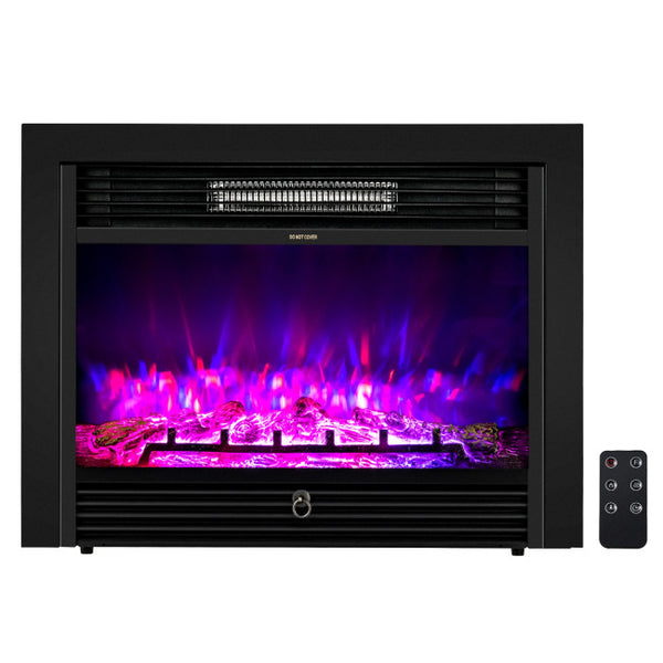 Vebreda 28.5 inch Electric Recessed Mounted Standing Fireplace Heater , Black