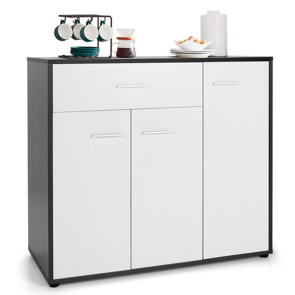 Vebreda Modern Buffet Sideboard Table with Non-Toppling Device and Adjustable Shelf , White