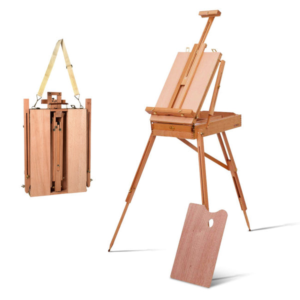 Vebreda Tripod Folding French Wooden Easel with Sketch Box